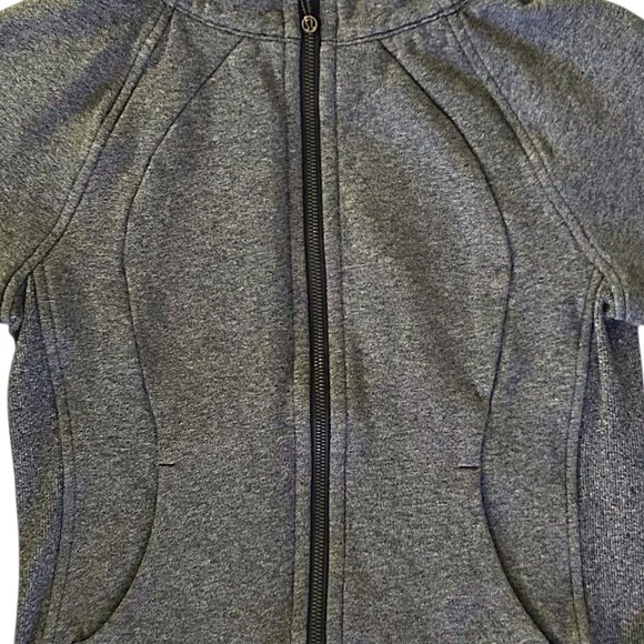 Lululemon Scuba Hoodie II Heathered Black Charcoal Zip Up Hoodie Women’s Size 4 - Picture 4 of 13